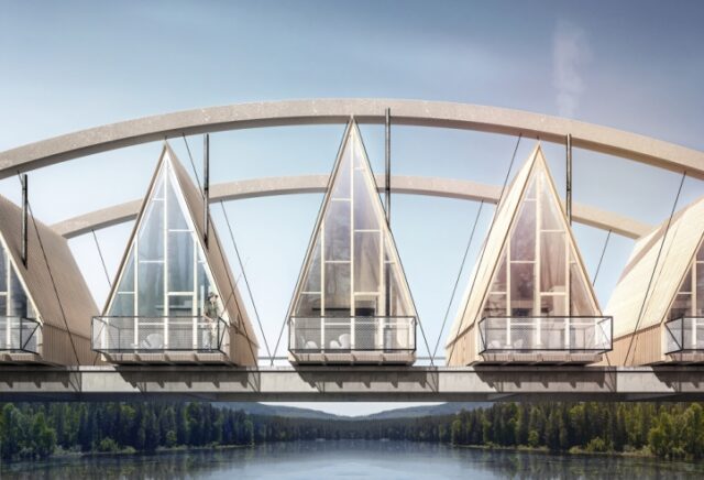 Bygger hotell på avstängd bro