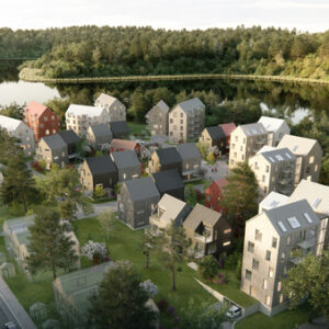 Nytt bostadsområde i trä i Växjö