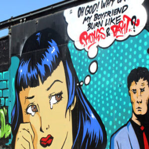 Rumsrent med graffiti