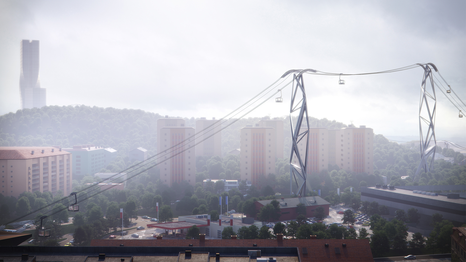 Spiken i kistan för linbanan