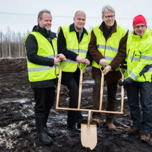 Första spadtaget för nya fabriken i Piteå