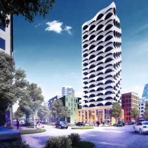 Skeppsliknande höghus nytt landmärke i Sollentuna