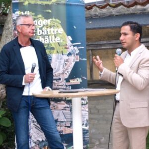 Civilministern på Skanskas mingel