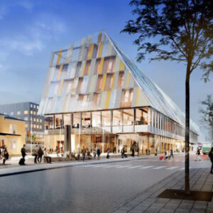 Kombinerat stadshus och stationshus i Växjö