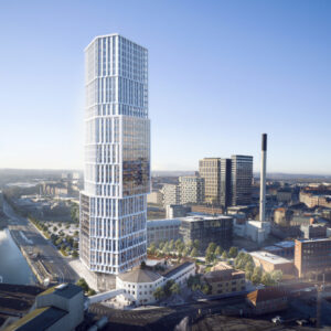 Planer på 144 meter högt torn i Århus hamn