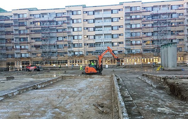 Bygget av kvarteret Plankan.