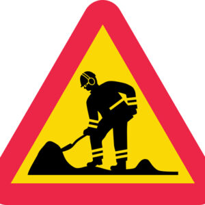 Värnar om oskyddad vägarbetare