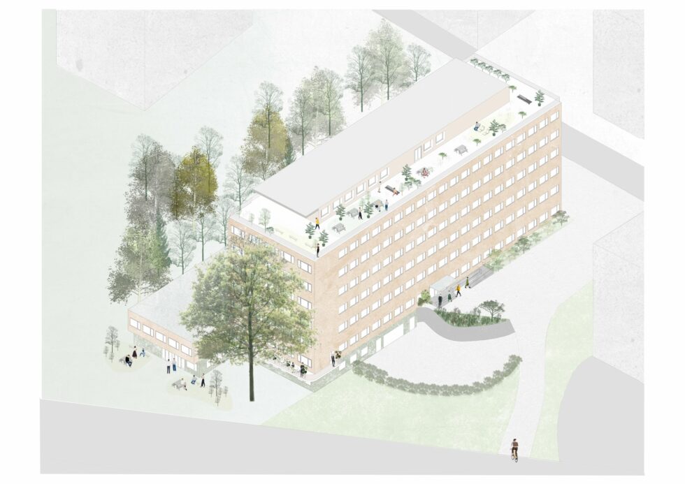 Byggarnas Hus på Kungsholmen. Illustration: Strategisk Arkitektur