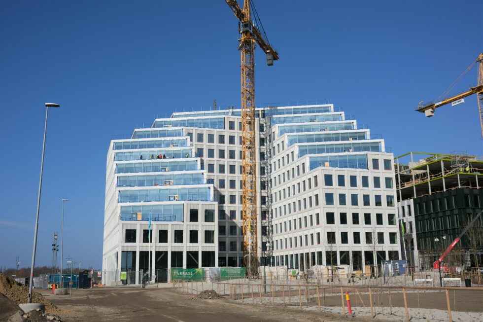 Hyllie Terrass blir ett av landets första klimatneutrala kontorsbyggnader. Foto: Henrik Ekberg