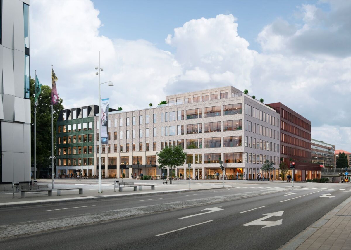 Den planerade byggnaden med hotell med mera i centrala Uppsala.