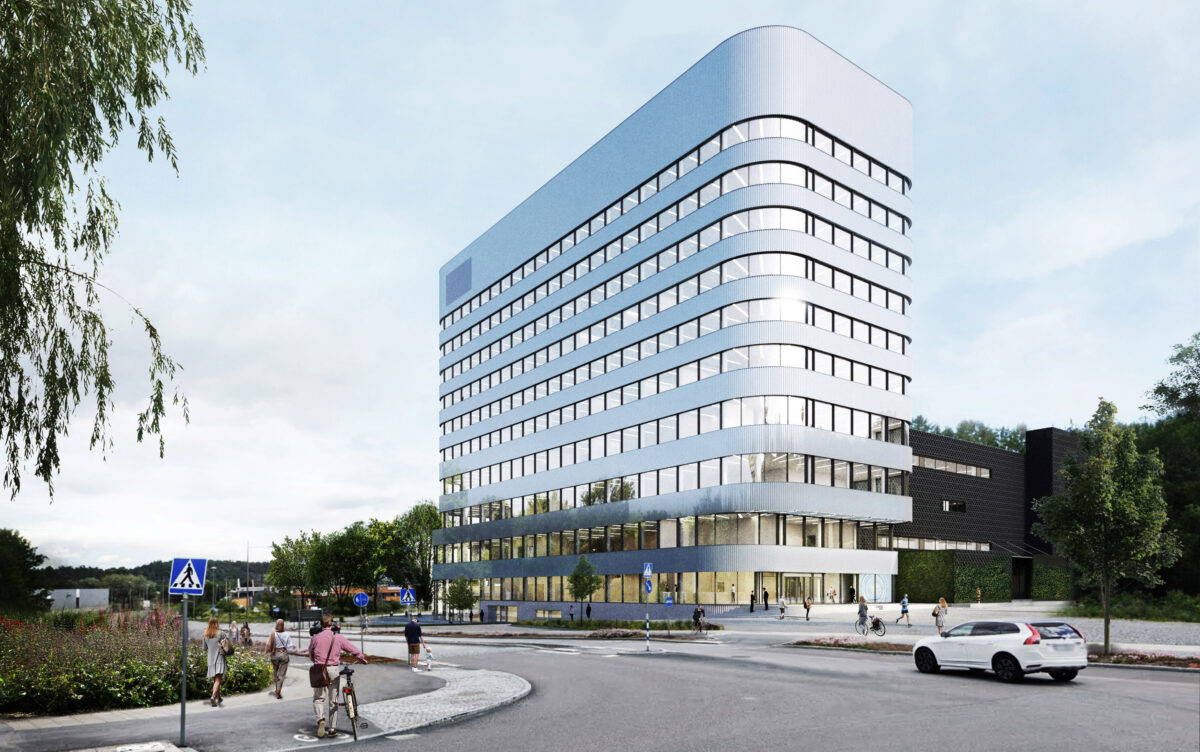 På uppdrag av Fabege bygger Skanska kontorshus och innovationslokaler i Flemingsberg för cirka 800 miljoner kronor. Bild: Tham Videgård Arkitekter