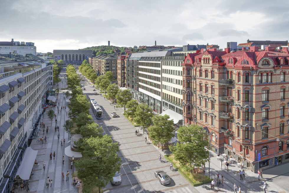 Visionsbild över nya Avenyn i Göteborgg