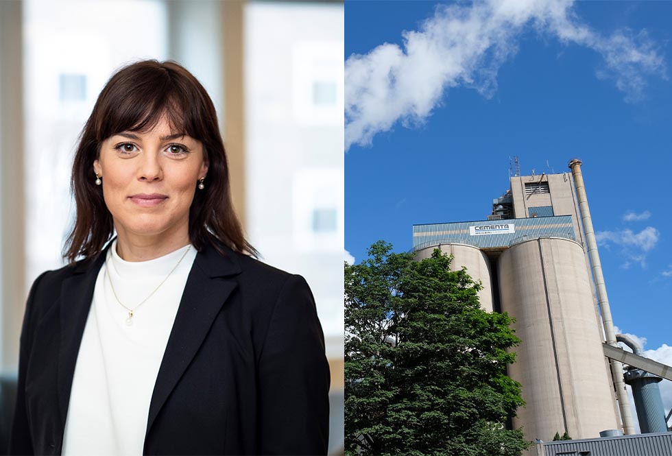 Karin Comstedt Webb, vice vd Heidelberg Materials Sverige där Cementa i Slite ingår. Foto: Cementa