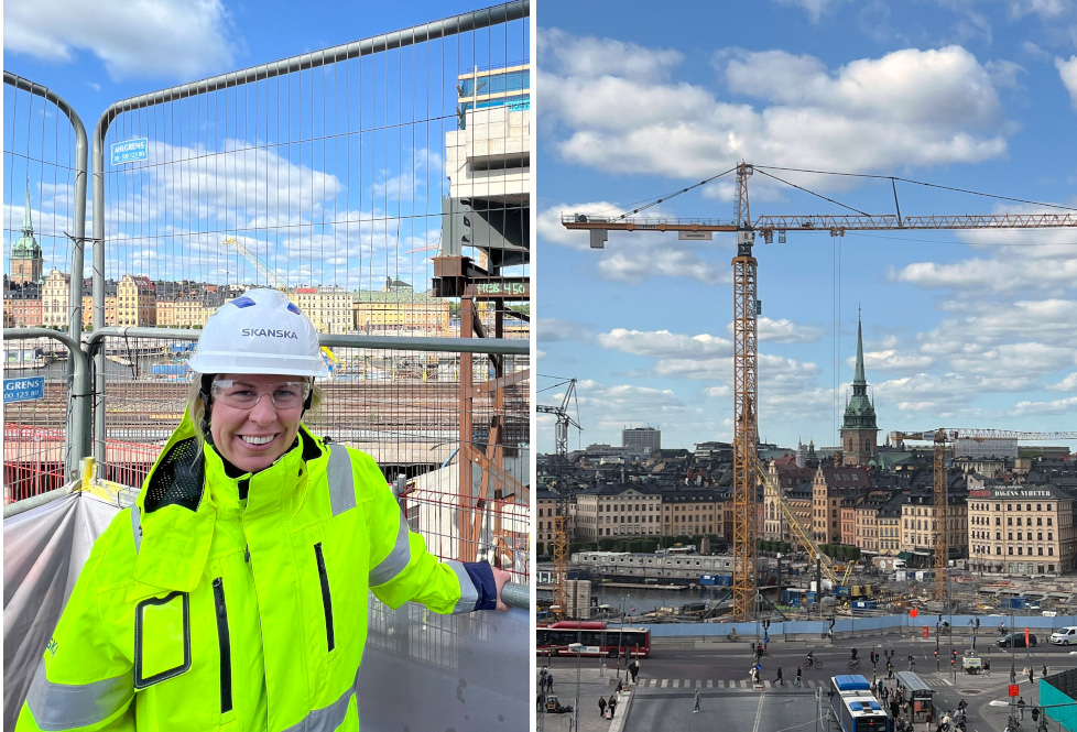 Caroline Apelqivst är produktionschef för alla markarbeten där Skanska är entreprenör. Foto: Samuel Karlsson