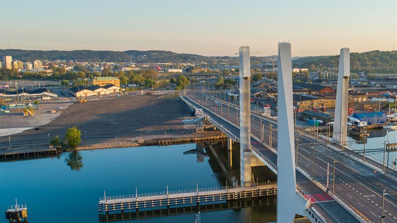 Polestars nya huvudkontor ska ligga precis vid brofästet. Foto: Göteborgs stad