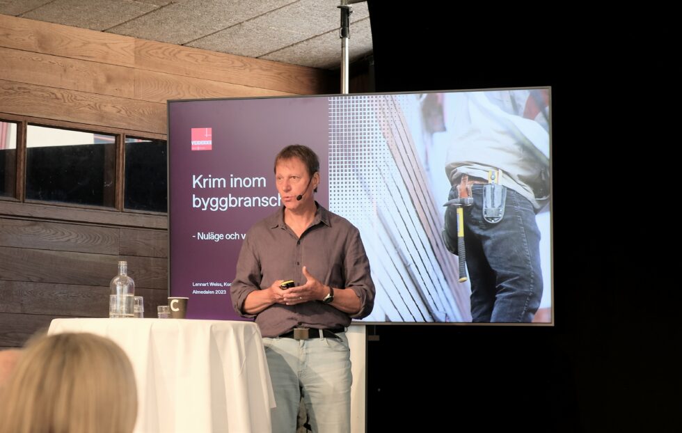 Lennart Weiss, Veidekke från seminariet Kriminaliteten inom byggbranschen - var befinner vi oss och vad behöver göras? Foto: Henrik Ekberg