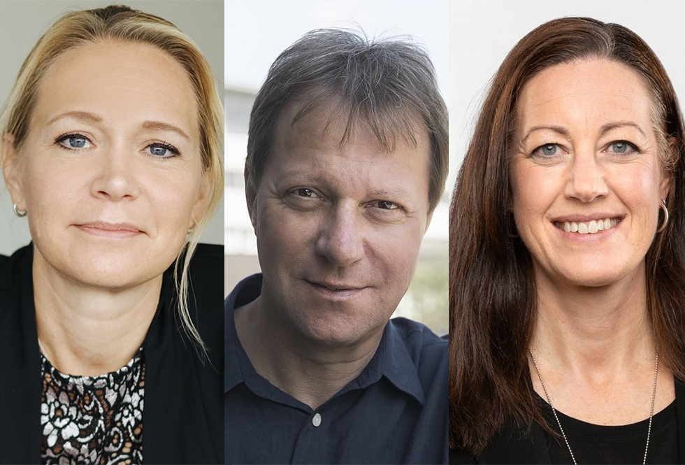 Jeanet Corvinius, ordförande för Byggcheferna, Lennart Weiss, kommersiell direktör på Veidekke och Sara Gorton, hållbarhets- och innovationsdirektör på Skanska.