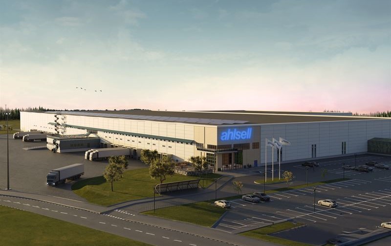 Visionsbild på Ahlsell Logistikcentrum i Hallsberg. Bild: Ahlsell