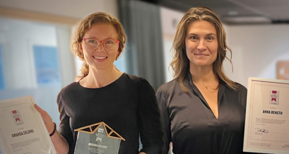 Amanda Eklund och Anna Bength är årets mottagare av Lars Bergqvist-stipendiet.