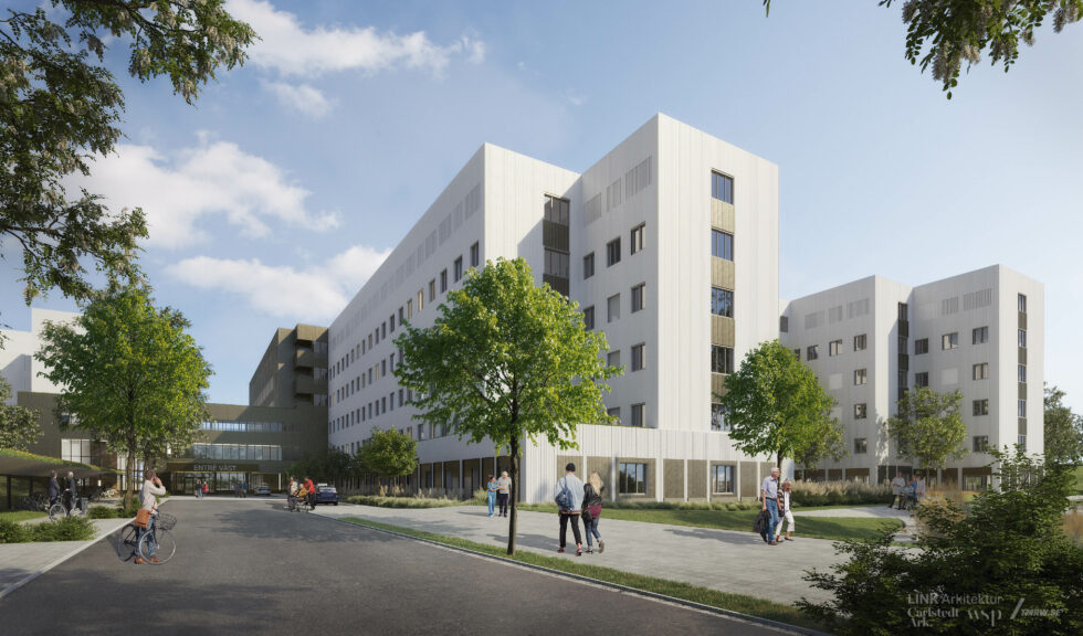 Det nya regionsjukhuset i Västerås. Bild: Region Västmanland/LINK arkitektur/Carlstetds Arkitekter/TMRW