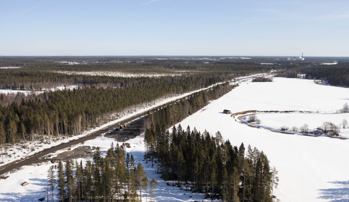 Snöigt landskap som visar vart sträcknigen ska gå.