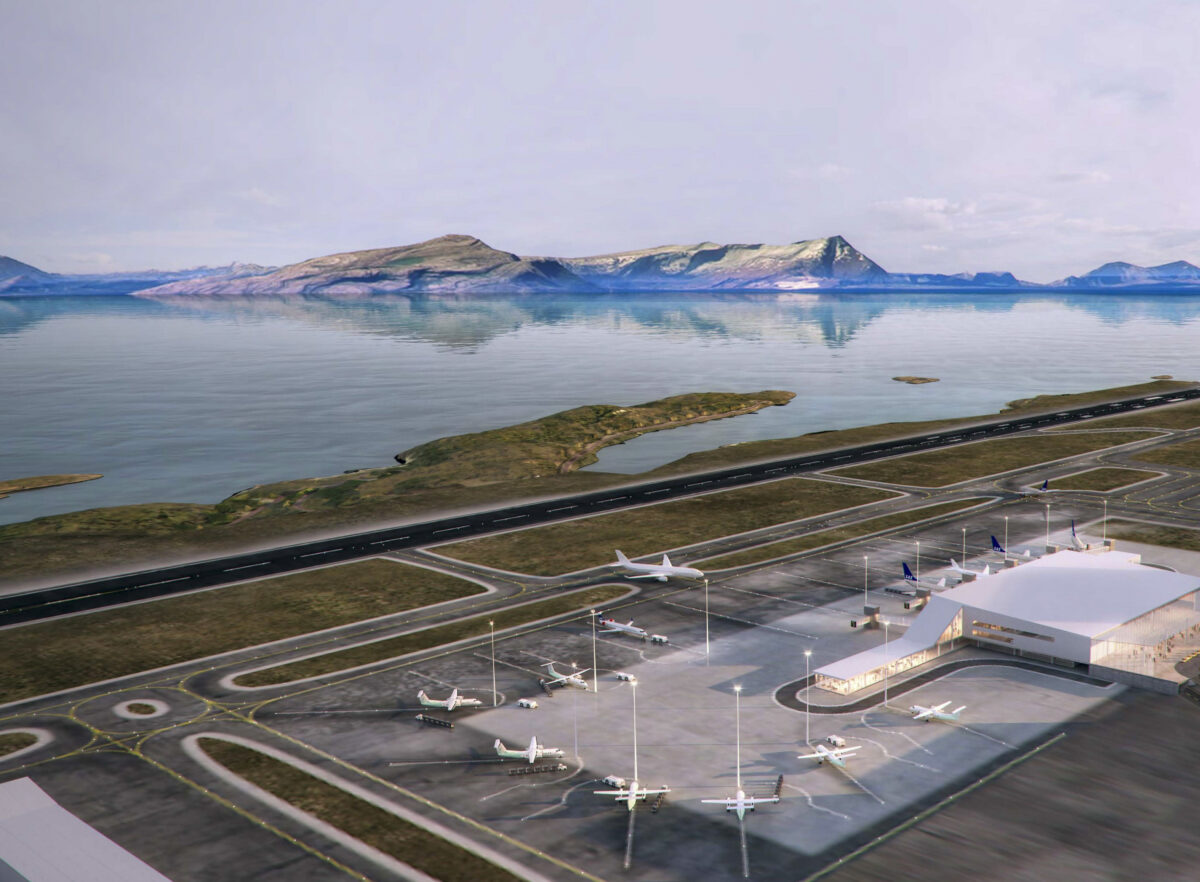 Illustration som visar nya Bodø flygplats