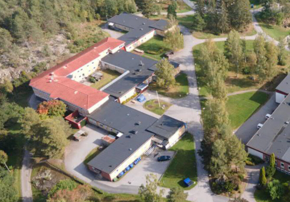 Flygbild över migrationsverkets byggnader