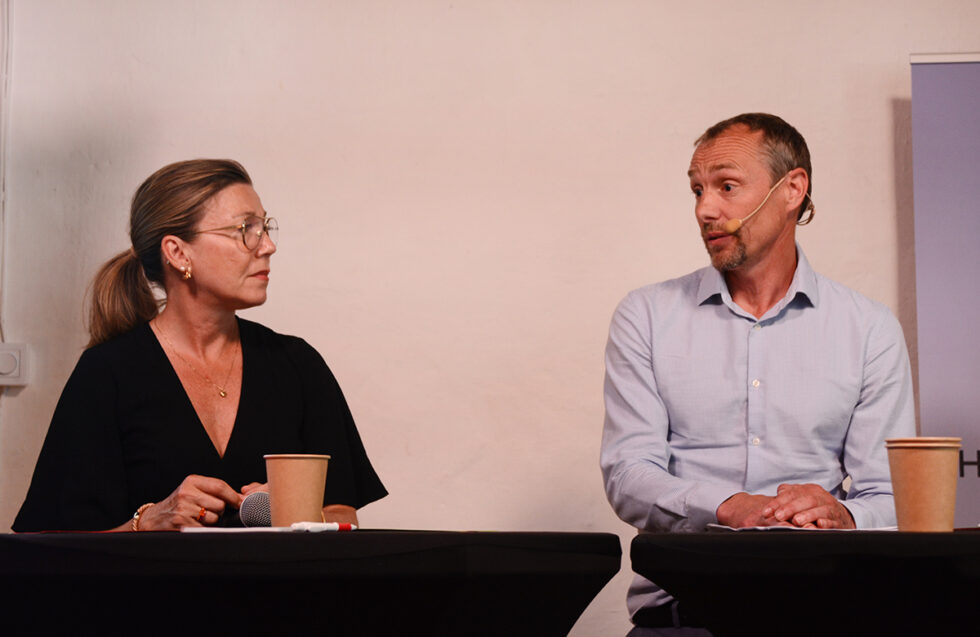 Tanja Rasmusson, Byggföretagen och Lars Hildingsson, Byggnads, på debatten om bostadskraschen
