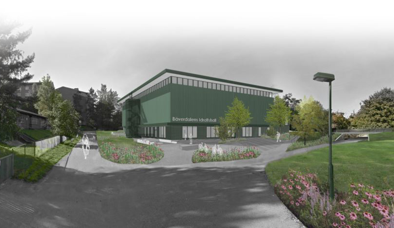 Bäverdalens idrottshall i Rågsved är en av idrottshallarna som ingår i ramavtalet. Rendering: Cedervall Arkitekter