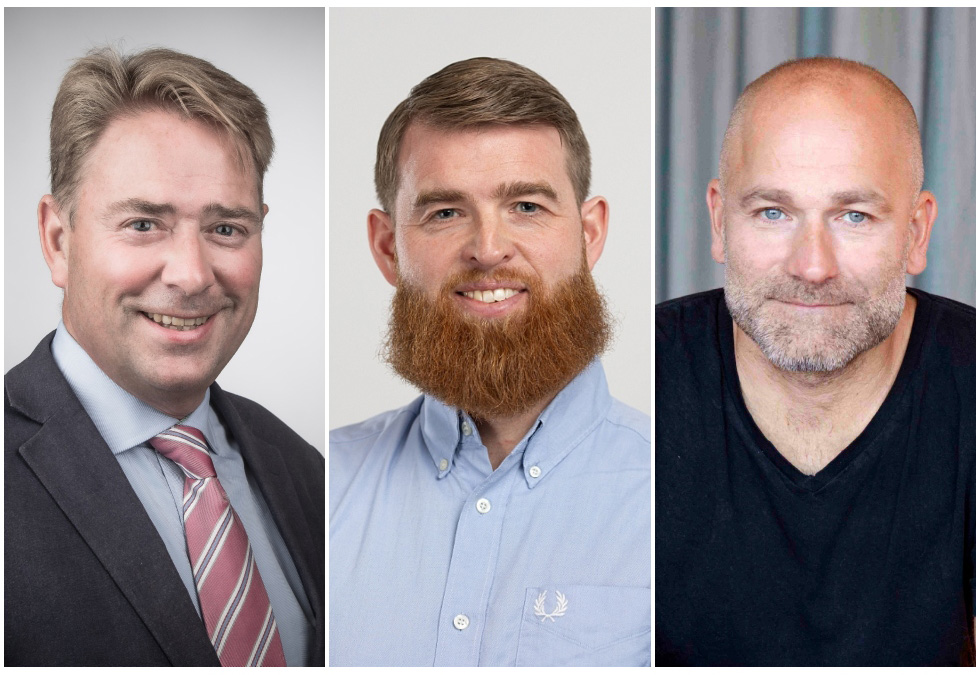 Mats Björs, generalsekreterare, Brandskyddsföreningen, Tobias Thrysén, expert brandsäkerhet, Brandskyddsföreningen och Lars Brodin, expert systematiskt brandskydd, Brandskyddsföreningen. Foto: Brandskyddsföreningen