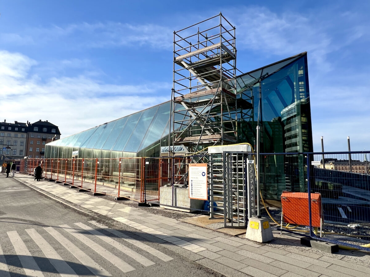 Byggarbetsplatsen Mälarterrassen i Slussen