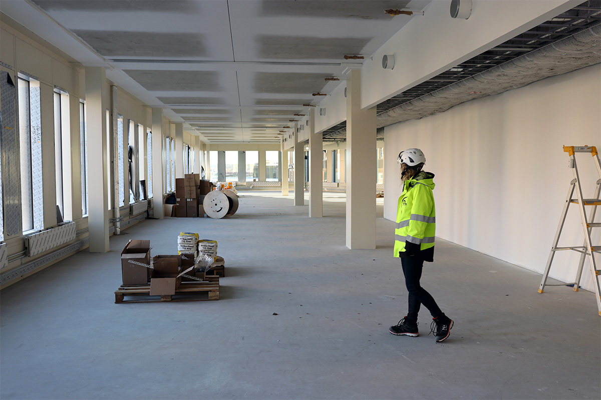 De olika våningsplanen med kontor i Sickla central kommer ha flexibla systemväggar som kan anpassas efter behov.