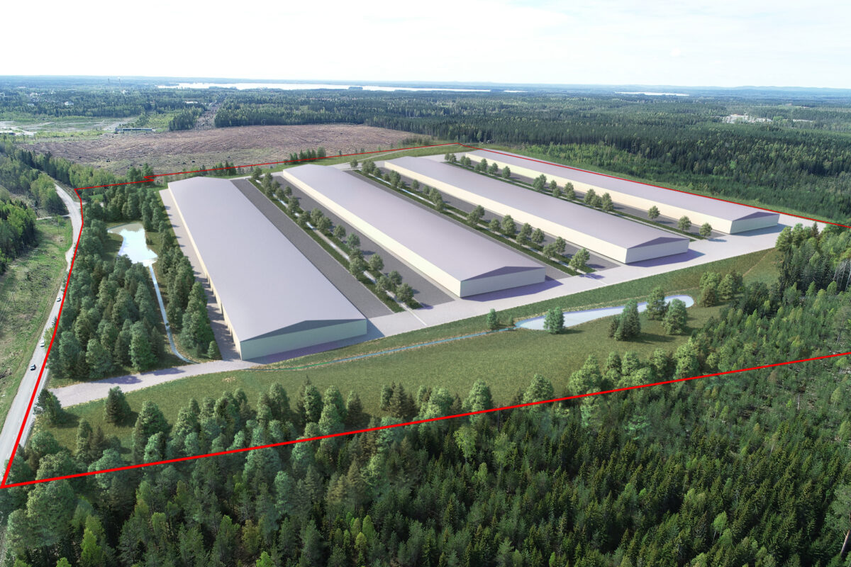 Microsofts nya datahallar i Sandviken. Illustration: COWI AB, Sandvikens kommun.