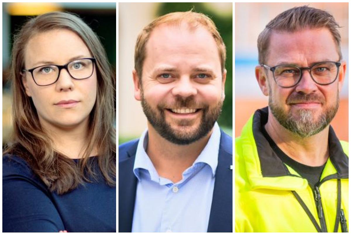 Anna Broman, näringspoitisk expert Byggföretagen, Erik Haara vd på TMF och Kim Söderström, förbundsordförande Byggnads om förelaget på nytt bolånetak och amorteringskrav.
