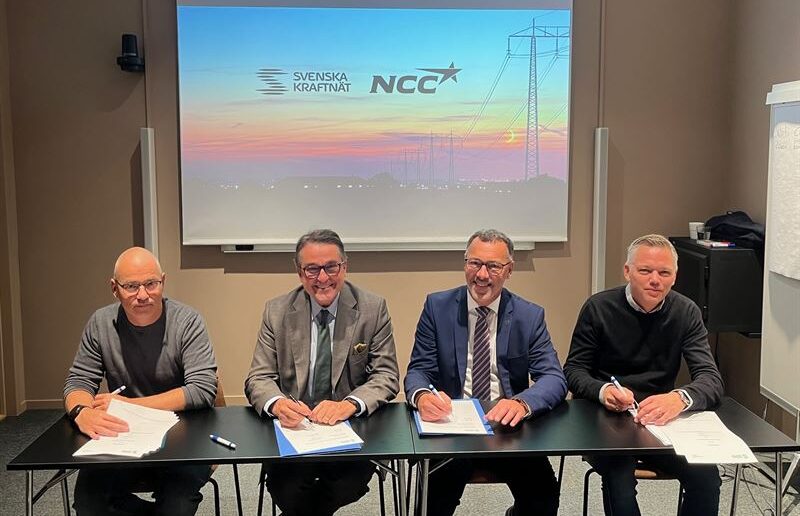 NCC och Svenska kraftnät vid kontraktskrivandet. Foto: Joel Nylin