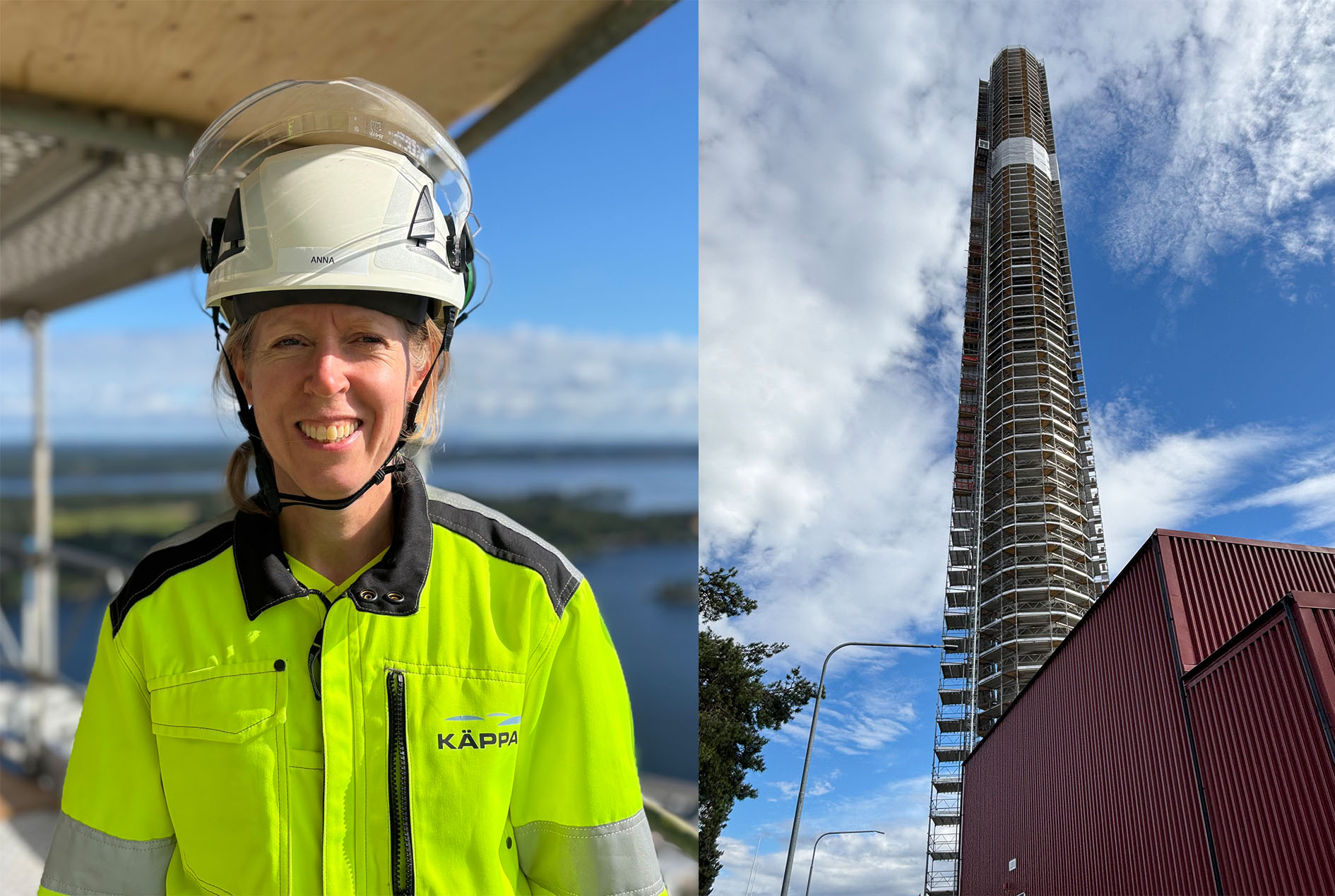 Höjdarjobb på byggställning i 74 våningar
