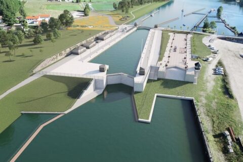 Skanska bygger första triangelformade slussen i Sverige