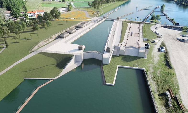 Skanska bygger första triangelformade slussen i Sverige