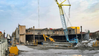 demontering av citygallerian, stort återbruk av betong