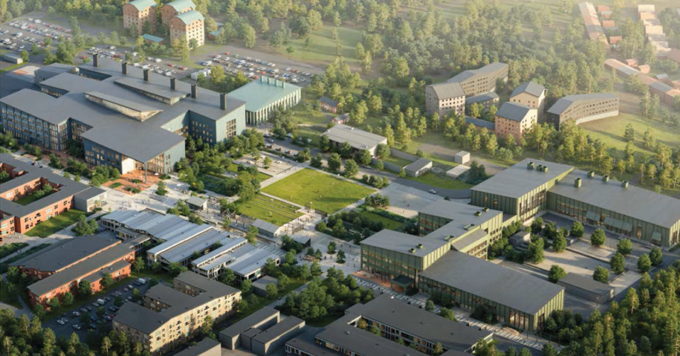 Illustration över det nya campus-området.