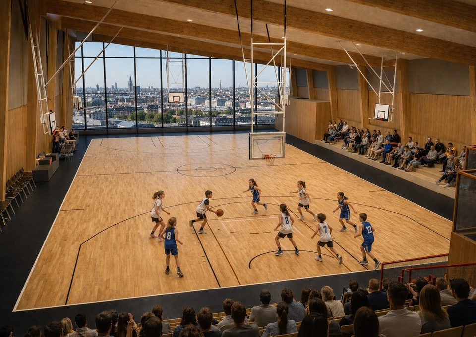 Fryshusets  nya byggnad får en mulitsportarena på översta våningen.